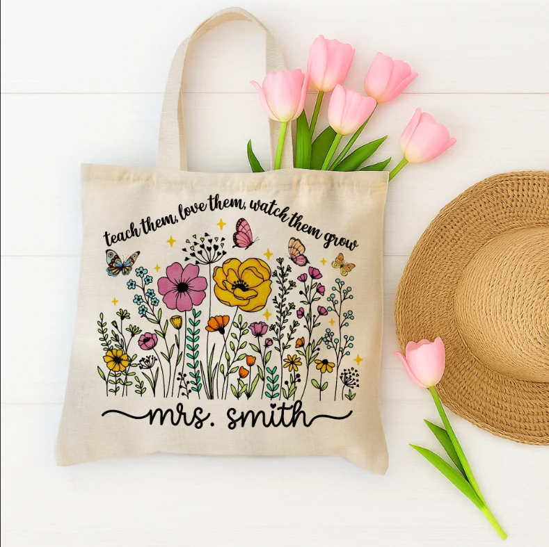Teach Them Love Them Watch Them Grow Teacher Tote Bag Appreciation Gift For Teacher CH07 896150 - Image 2