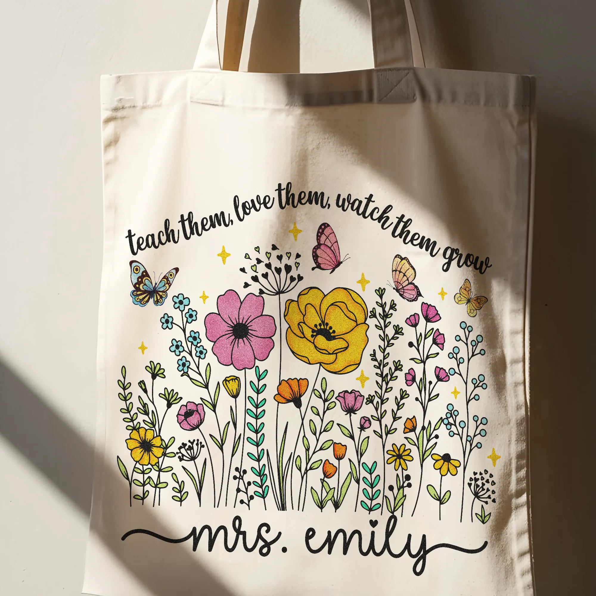 Teach Them Love Them Watch Them Grow Teacher Tote Bag Appreciation Gift For Teacher CH07 896150 - Image 4