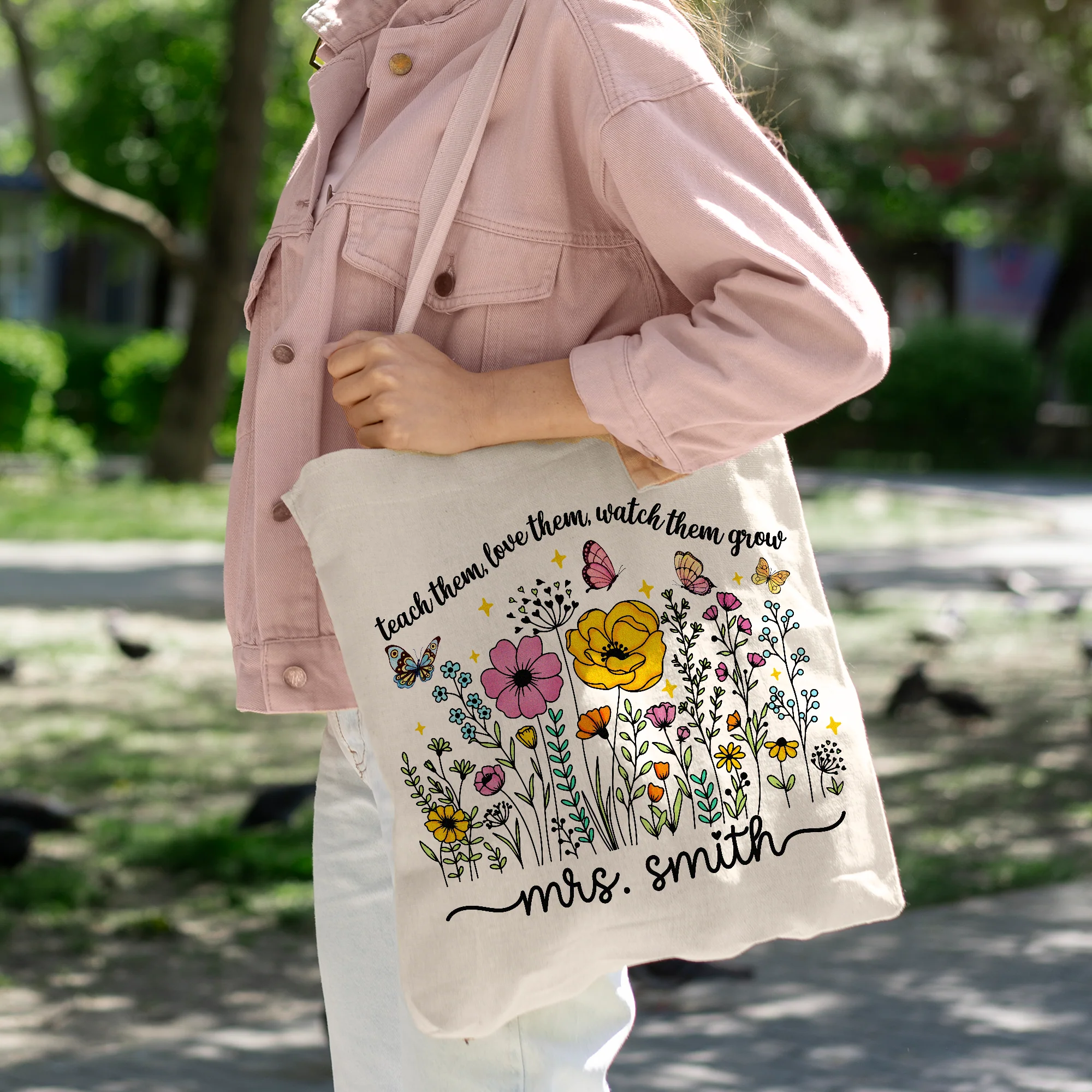 Teach Them Love Them Watch Them Grow Teacher Tote Bag Appreciation Gift For Teacher CH07 896150 - Image 5