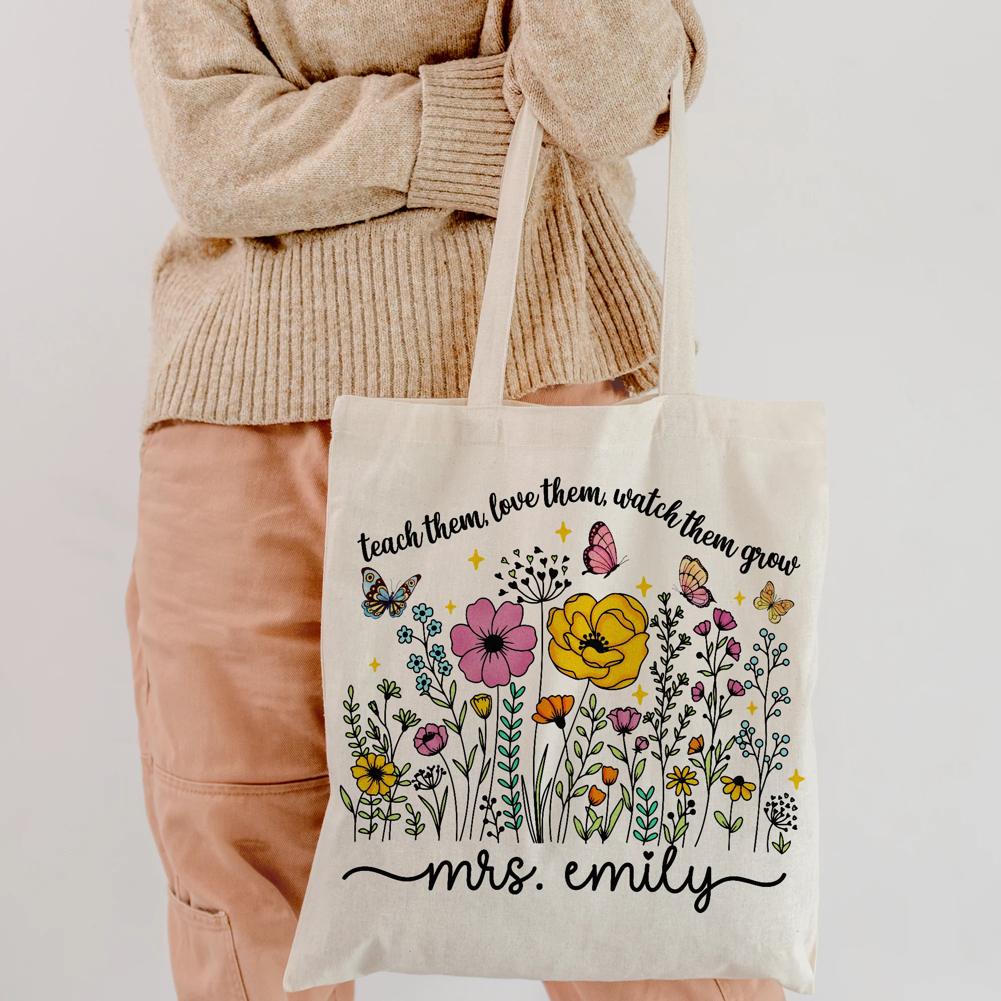 Teach Them Love Them Watch Them Grow Teacher Tote Bag Appreciation Gift For Teacher CH07 896150 - Image 7