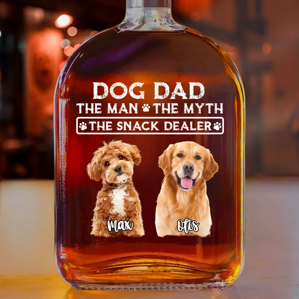 The Man The Myth The Snack Dealer Custom Photo Dog Dad Whiskey Bottle CH07 895964 - Image 2