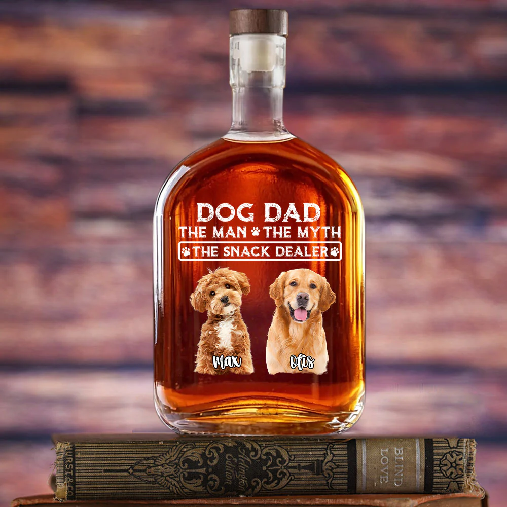 The Man The Myth The Snack Dealer Custom Photo Dog Dad Whiskey Bottle CH07 895964 - Image 3
