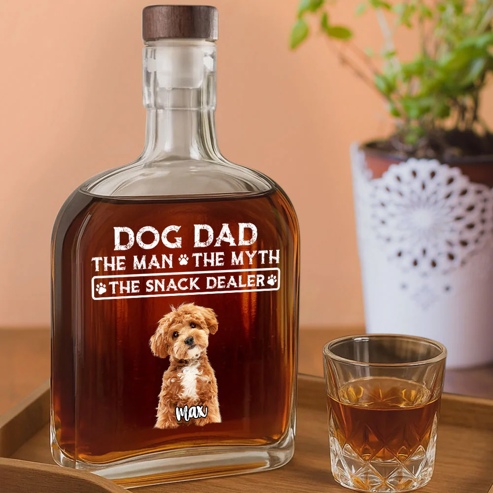 The Man The Myth The Snack Dealer Custom Photo Dog Dad Whiskey Bottle CH07 895964 - Image 6