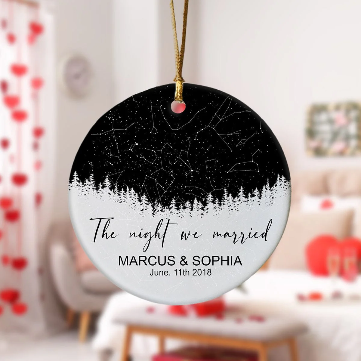 The Night We Met Personalized Star Map Ceramic Ornament Couple Anniversary Gift LM32 895110 - Image 3