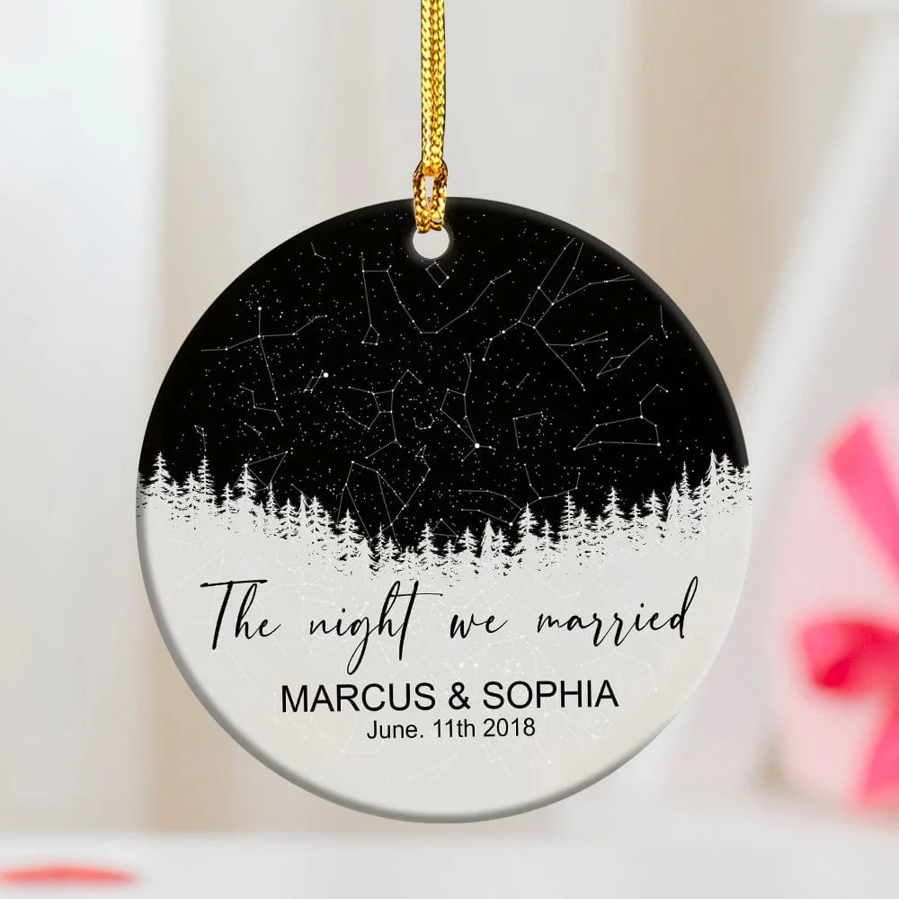 The Night We Met Personalized Star Map Ceramic Ornament Couple Anniversary Gift LM32 895110 - Image 4
