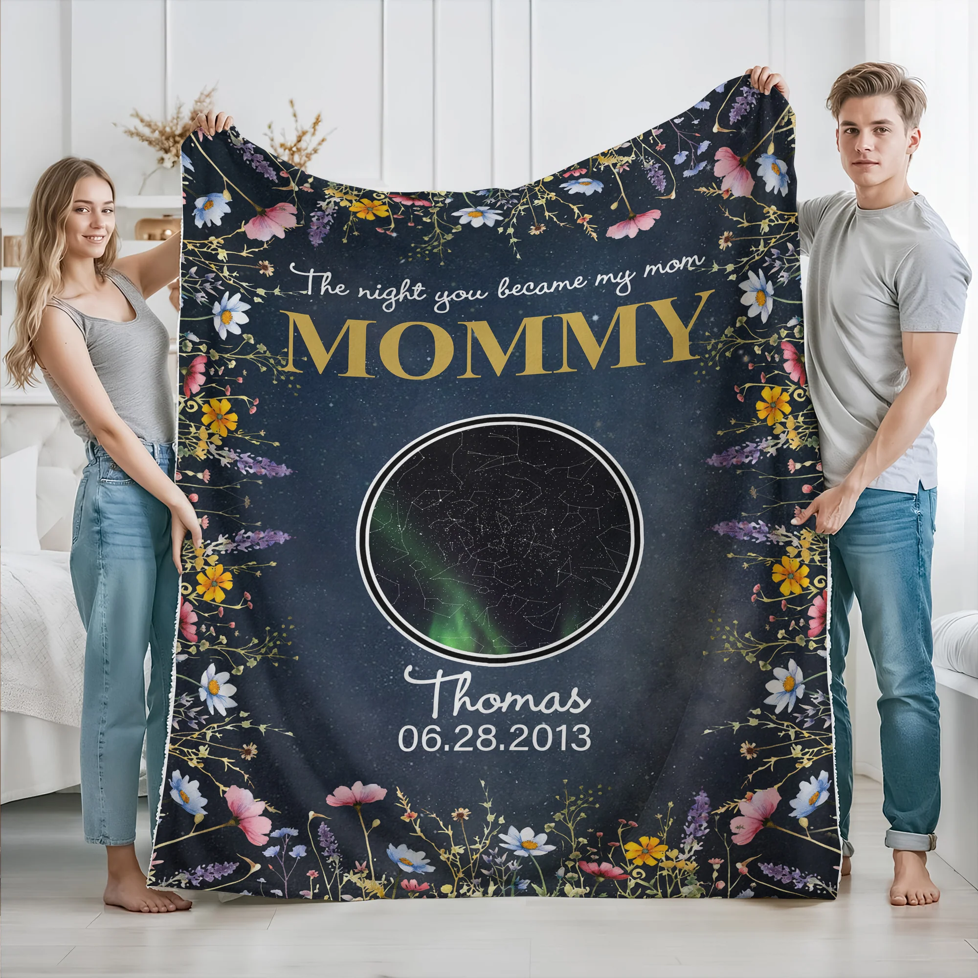 The Night You Became Mom Grandma Personalized Star Map Blanket Mother's Day Gift CH07 895296 - Image 5