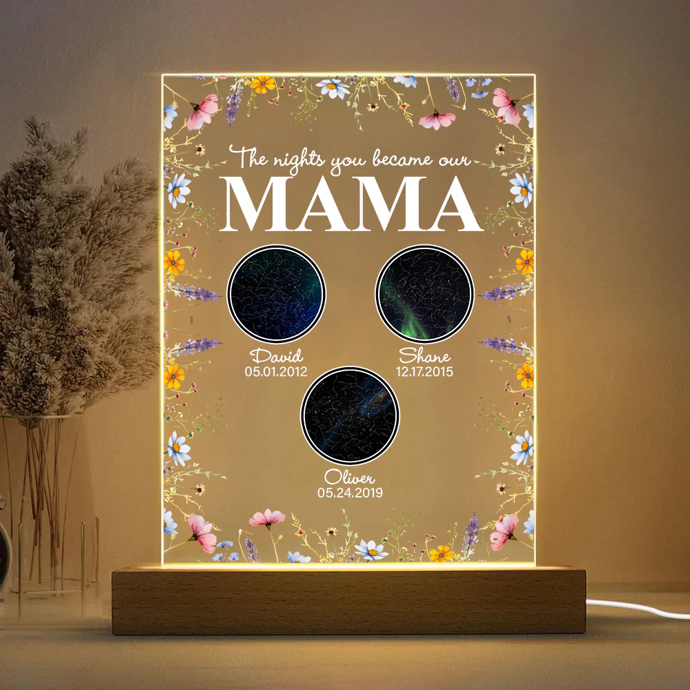 The Night You Became Mom Grandma Personalized Star Map Led Night Light Mother's Day Gift CH07 895298 - Image 2