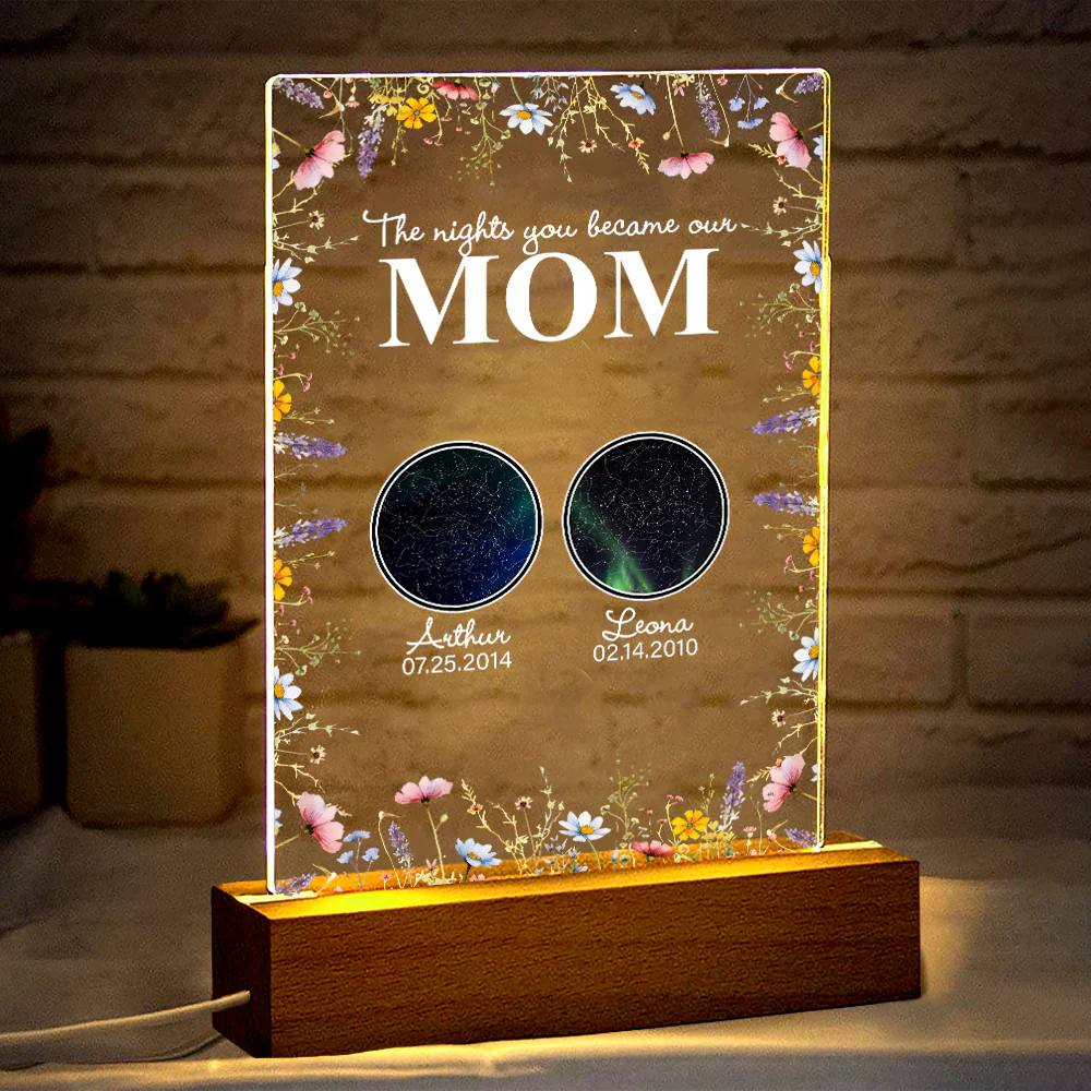 The Night You Became Mom Grandma Personalized Star Map Led Night Light Mother's Day Gift CH07 895298 - Image 3
