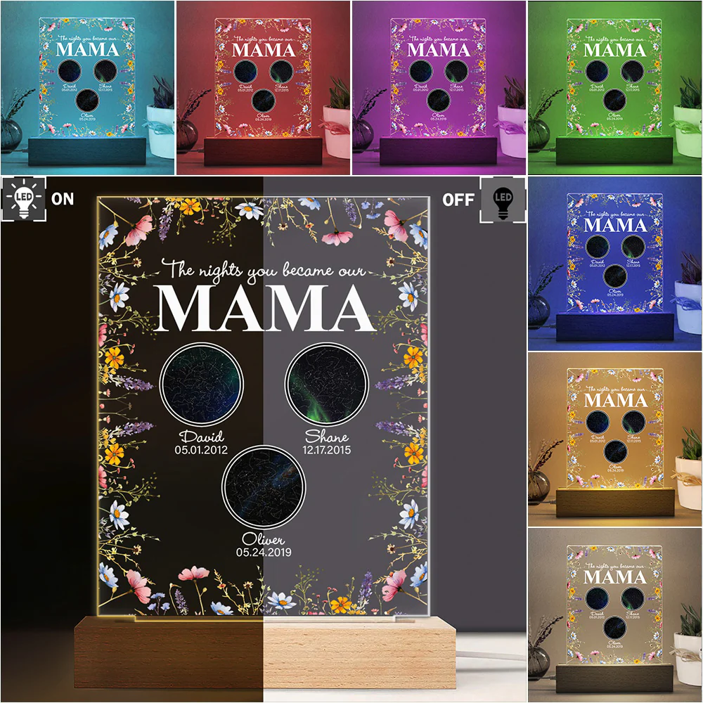 The Night You Became Mom Grandma Personalized Star Map Led Night Light Mother's Day Gift CH07 895298 - Image 5