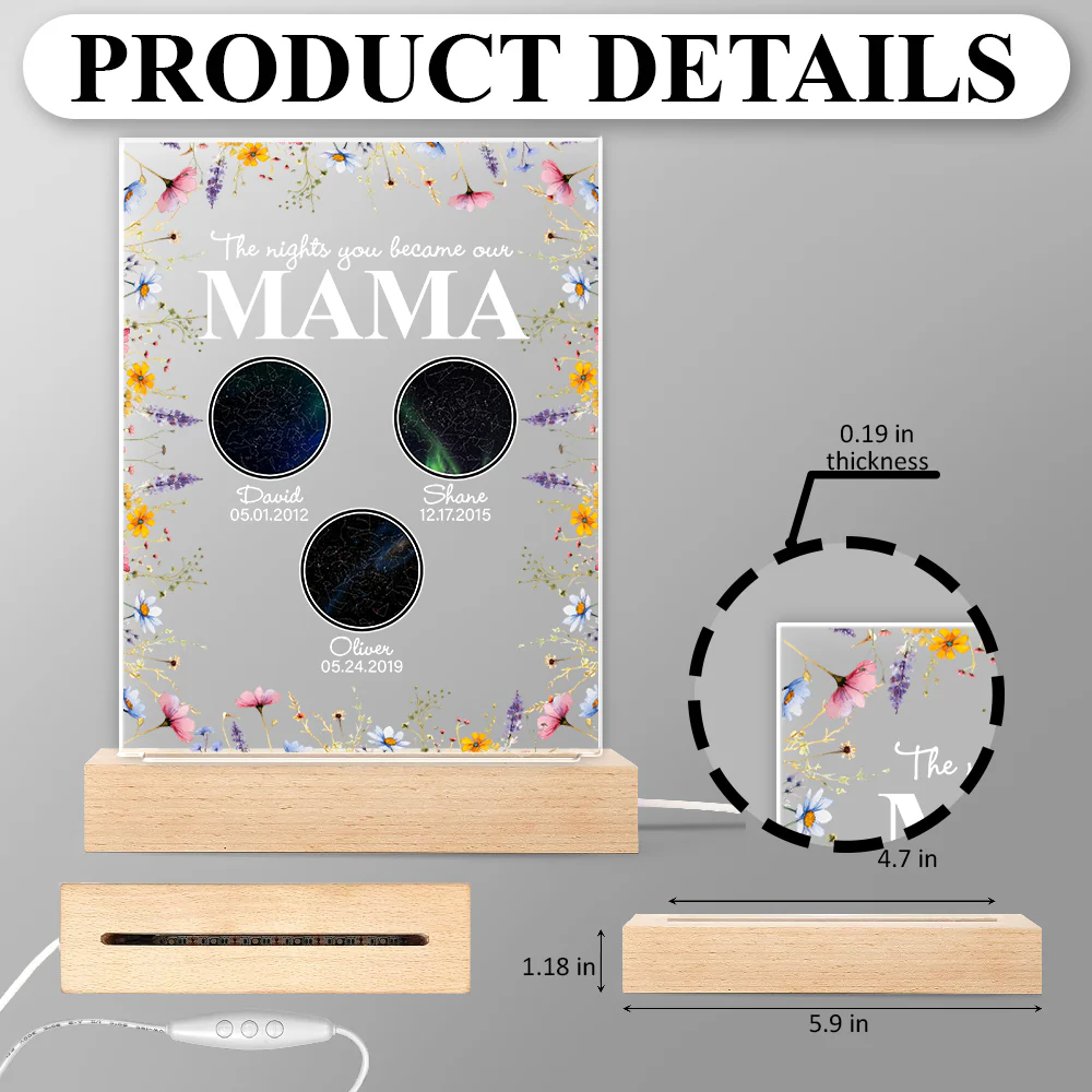 The Night You Became Mom Grandma Personalized Star Map Led Night Light Mother's Day Gift CH07 895298 - Image 6