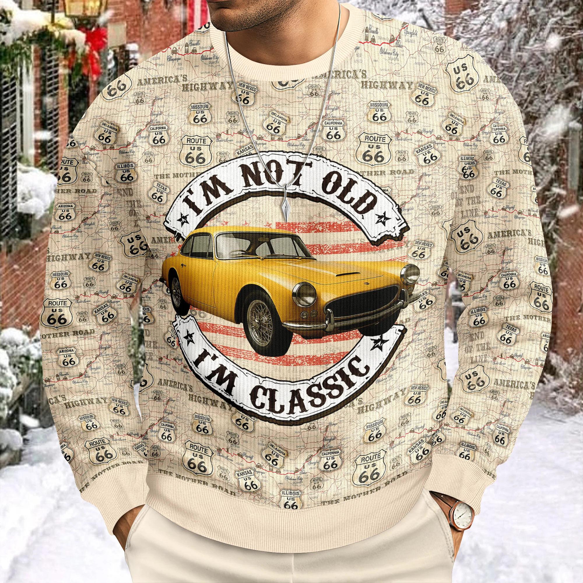 This Is How I Roll - Custom Car Photo Route 66 Ugly Sweater CH07 899710 - Image 3