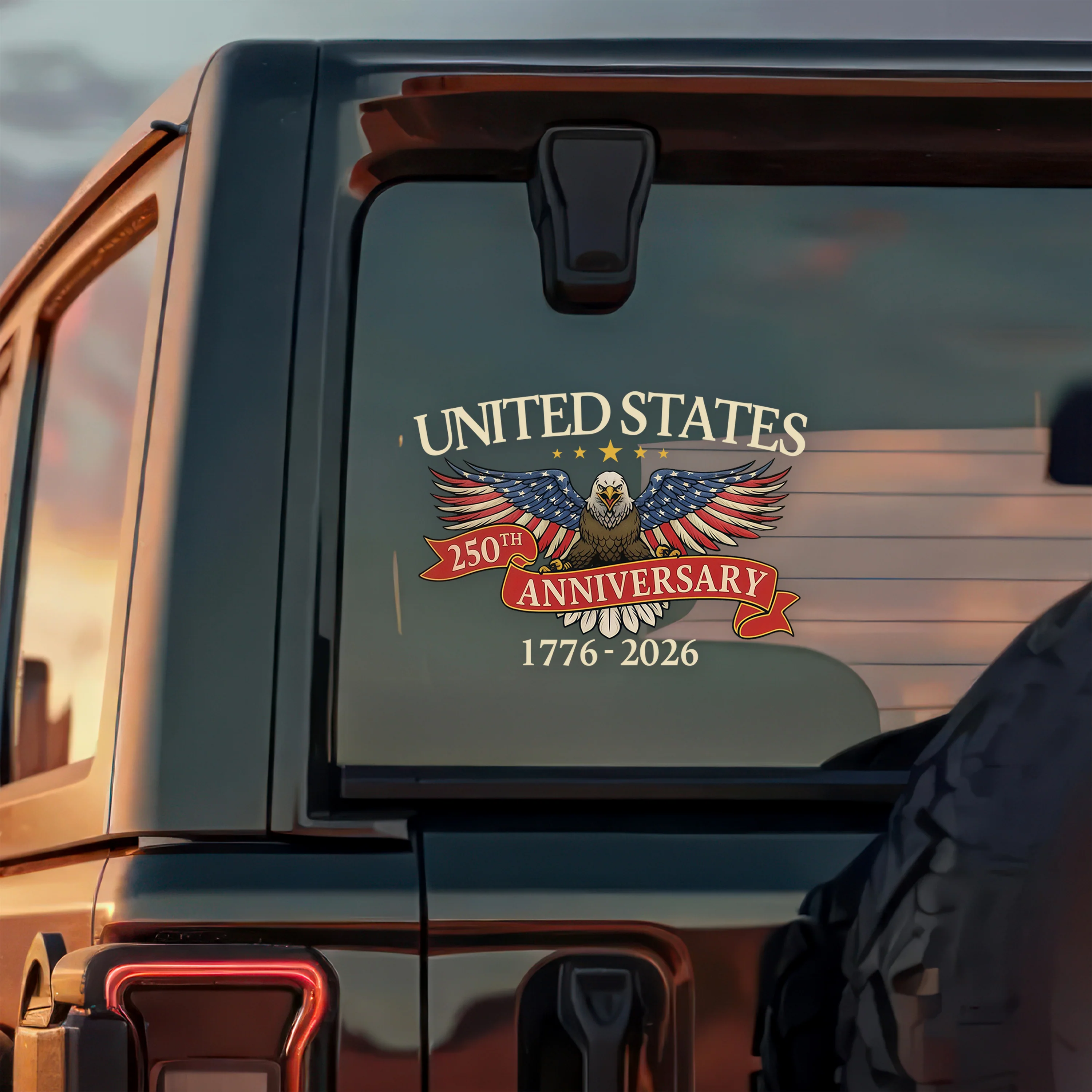 United States 250th Anniversary Patriotic Car Window Decal Sticker CH07 910148 - Image 3