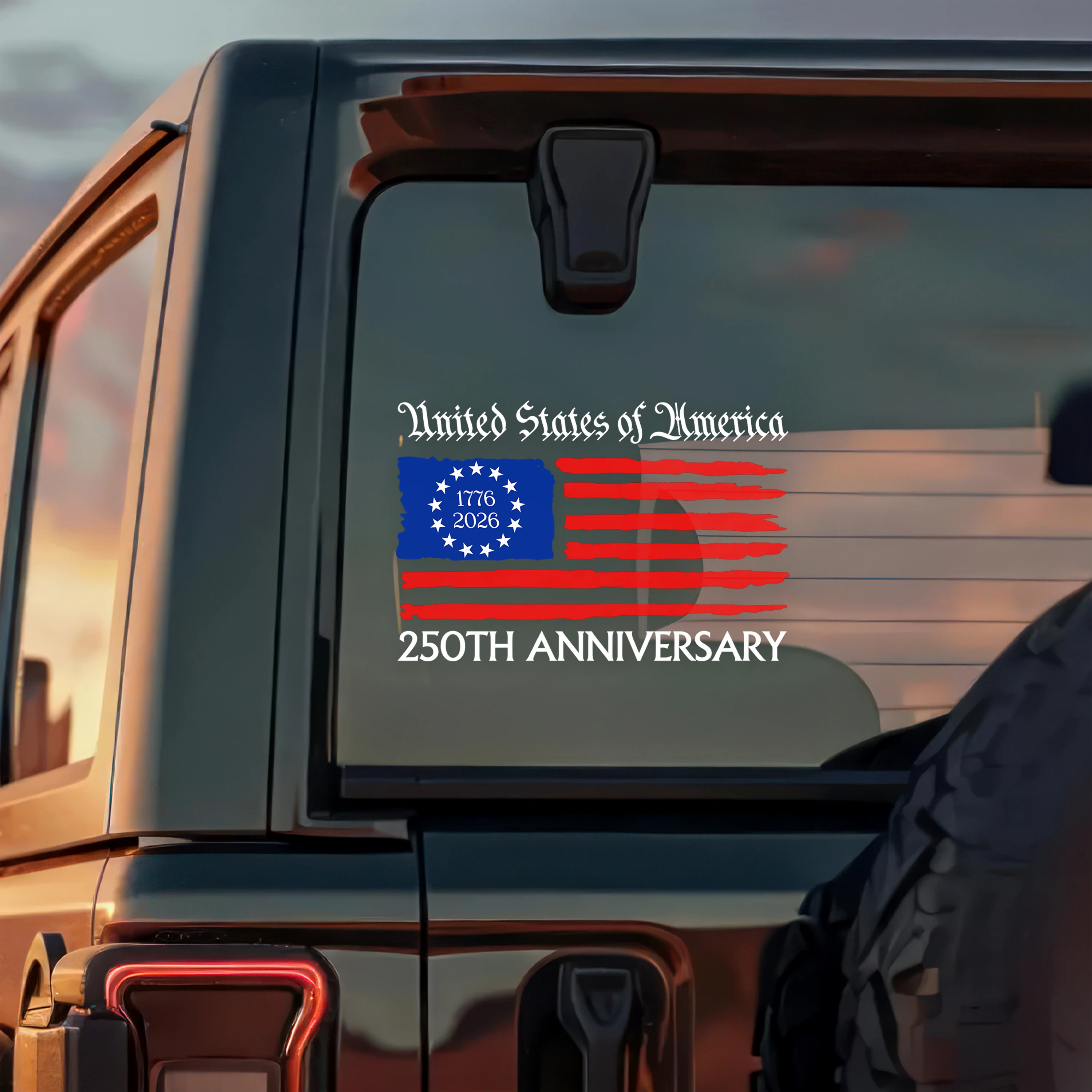 United States of America 250th Anniversary - Celebrate USA Birthday 1776-2026 Car Window Decal Sticker CH07 910218 - Image 2