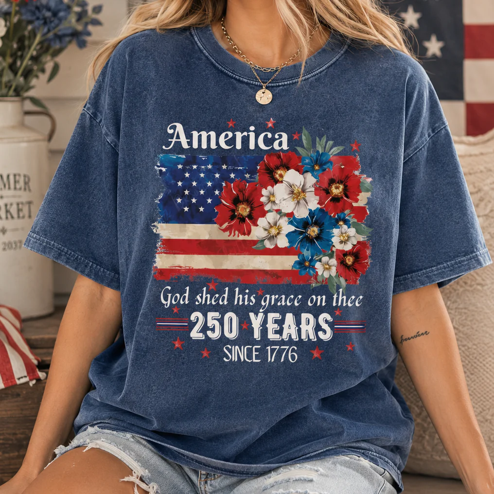 USA 250 Years Anniversary Flag Floral Comfort Shirt Celebrate 250th Anniversary Patriot Gift CH07 911716 - Image 3