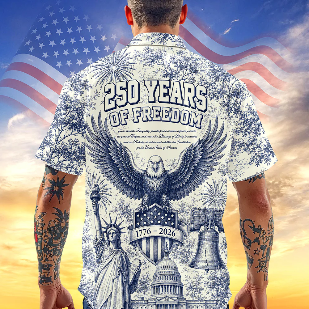 USA 250 Years Of Freedom - We The People Toile De Jouy Style Patriotic Hawaii Shirt Patriotic 4th Of July Hawaii Shirt CH07 911614 - Image 6