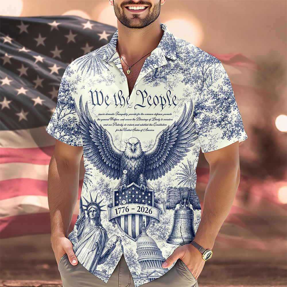 USA 250 Years Of Freedom - We The People Toile De Jouy Style Patriotic Hawaii Shirt Patriotic 4th Of July Hawaii Shirt CH07 911614 - Image 7