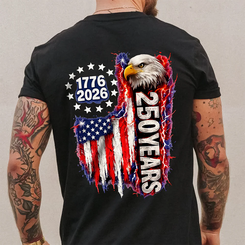 USA 250th Anniversary 1776 2026 Eagle T-Shirt Back CH07 910854 - Image 4