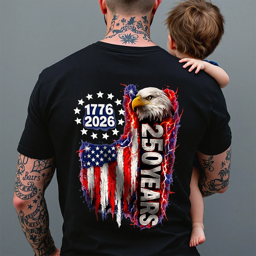 USA 250th Anniversary 1776 2026 Eagle T-Shirt Back CH07 910854 - Image 6