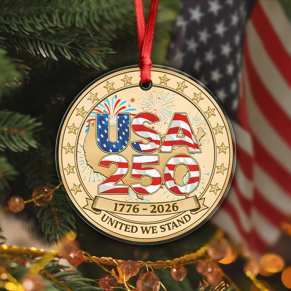 USA 250th Anniversary Acrylic Ornament 250 Years of The United States Patriotism Gifts CH07 899606 - Image 3