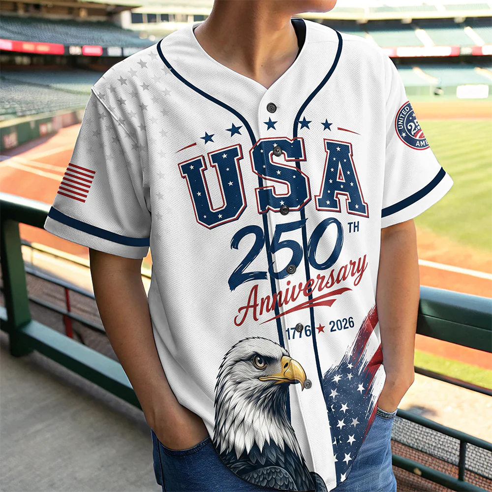 USA 250th Anniversary Baseball Jersey Shirt 4th of July Gift CH07 911834 - Image 2
