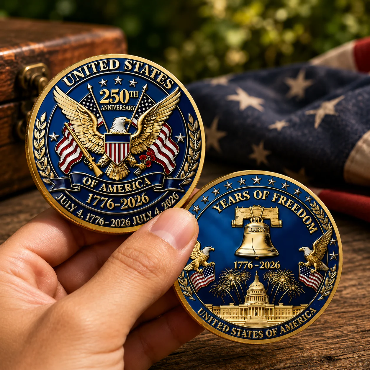 USA 250th Anniversary Commemorative Coin 250 Years Of Freedom Challenge Coin CH07 911824 - Image 2