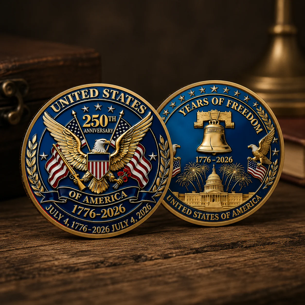 USA 250th Anniversary Commemorative Coin 250 Years Of Freedom Challenge Coin CH07 911824 - Image 3