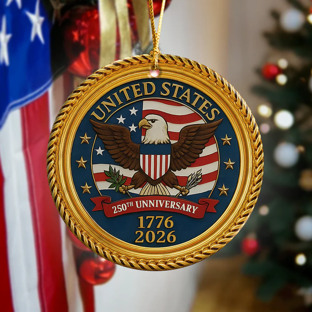 USA 250th Anniversary Eagle USA Flag Ceramic Ornaments Patriotic Gifts For Christmas CH07 899216 - Image 2