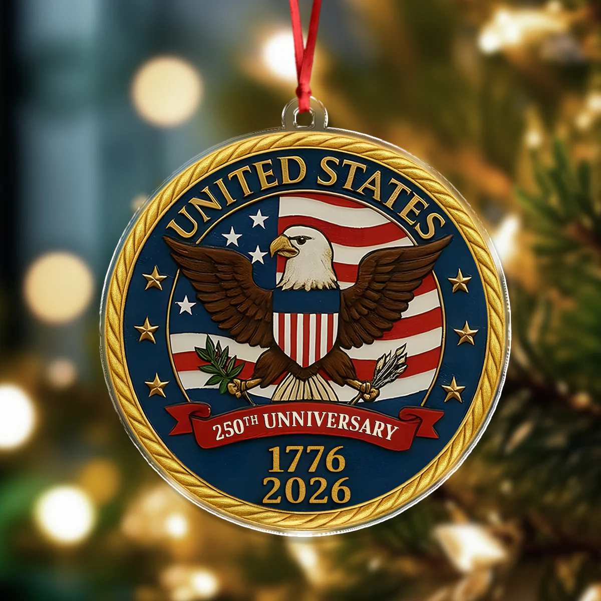 USA 250th Anniversary Eagle USA Flag Acrylic Ornaments Patriotic Gifts For Christmas CH07 899208 - Image 3
