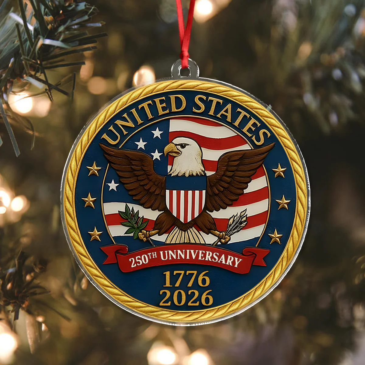 USA 250th Anniversary Eagle USA Flag Acrylic Ornaments Patriotic Gifts For Christmas CH07 899208 - Image 4