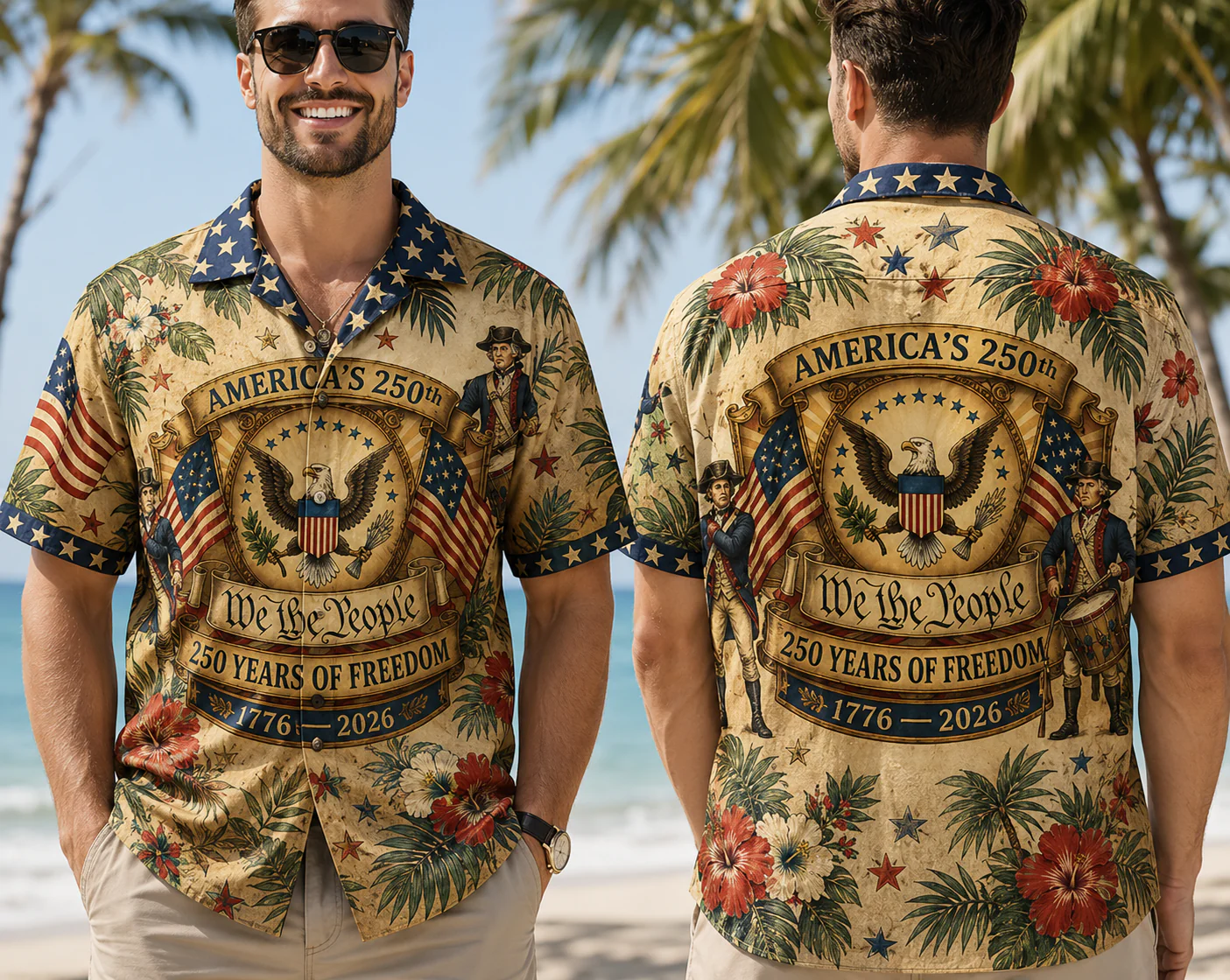 USA 250th Anniversary Patriotic Hawaii Shirt America 1776–2026 Gift CH07 911758 - Image 3