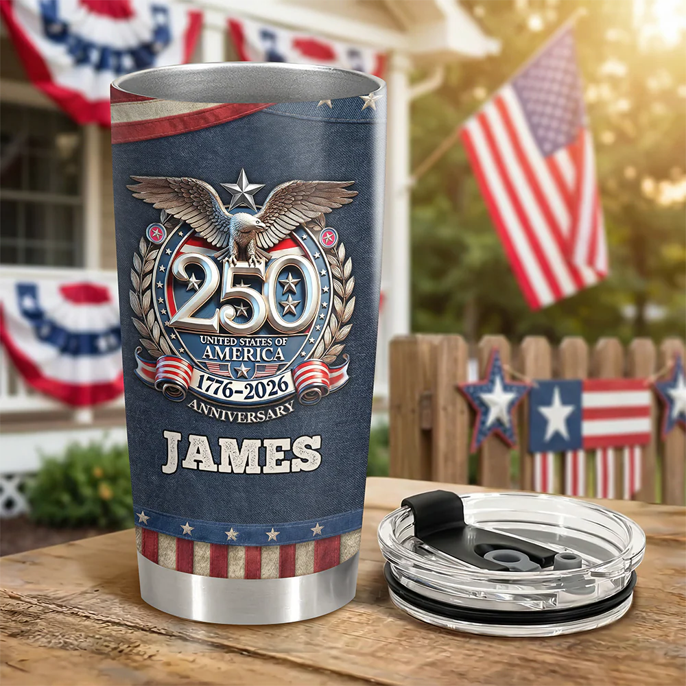 USA Eagles 250th Anniversary Semiquincentennial 1776-2026 Fat Tumbler CH07 910588 - Image 3