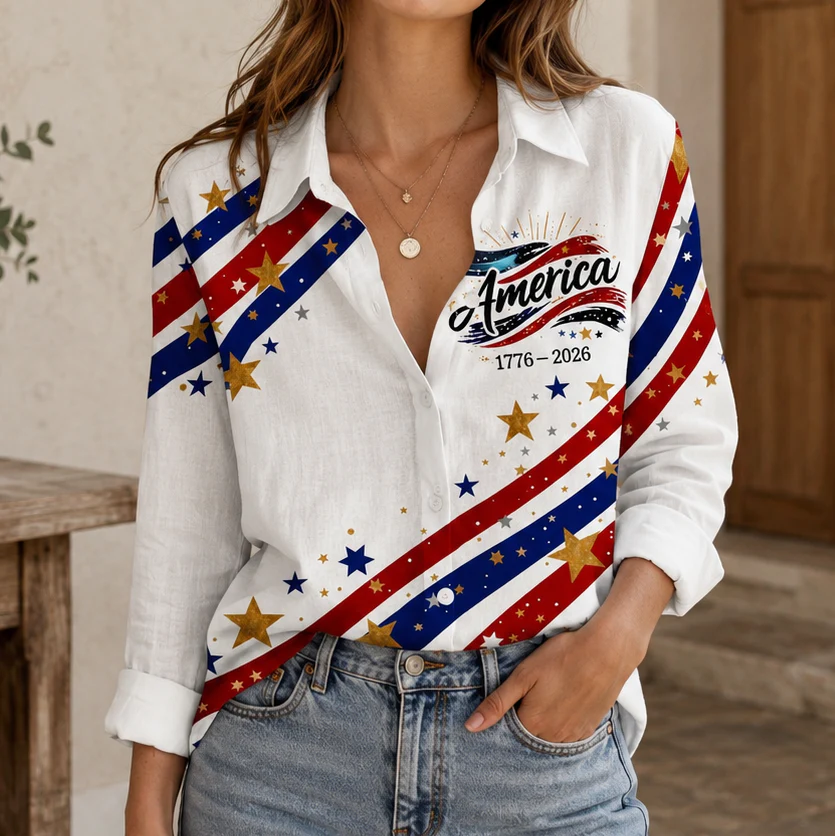 Usa Semiquincentennial Since 1776 Blouse Shirt, Happy Birthday USA Women Shirt, Independence Day Gift CH07 911746 - Image 2