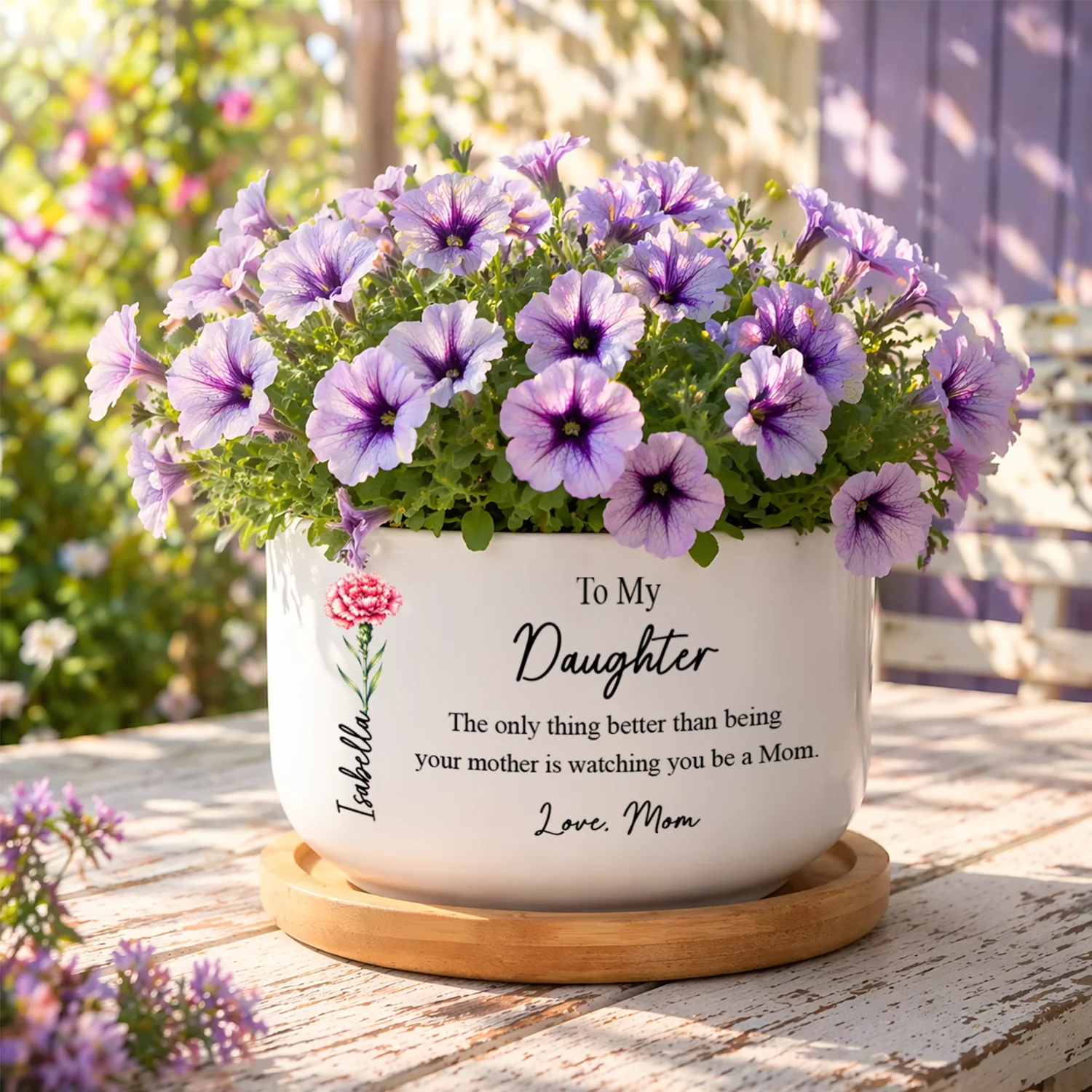 Watching You Be a Mom Personalized Plant Pot Gift For Daughter From Mom, Mommy To Be Gift CH07 911266 - Image 3
