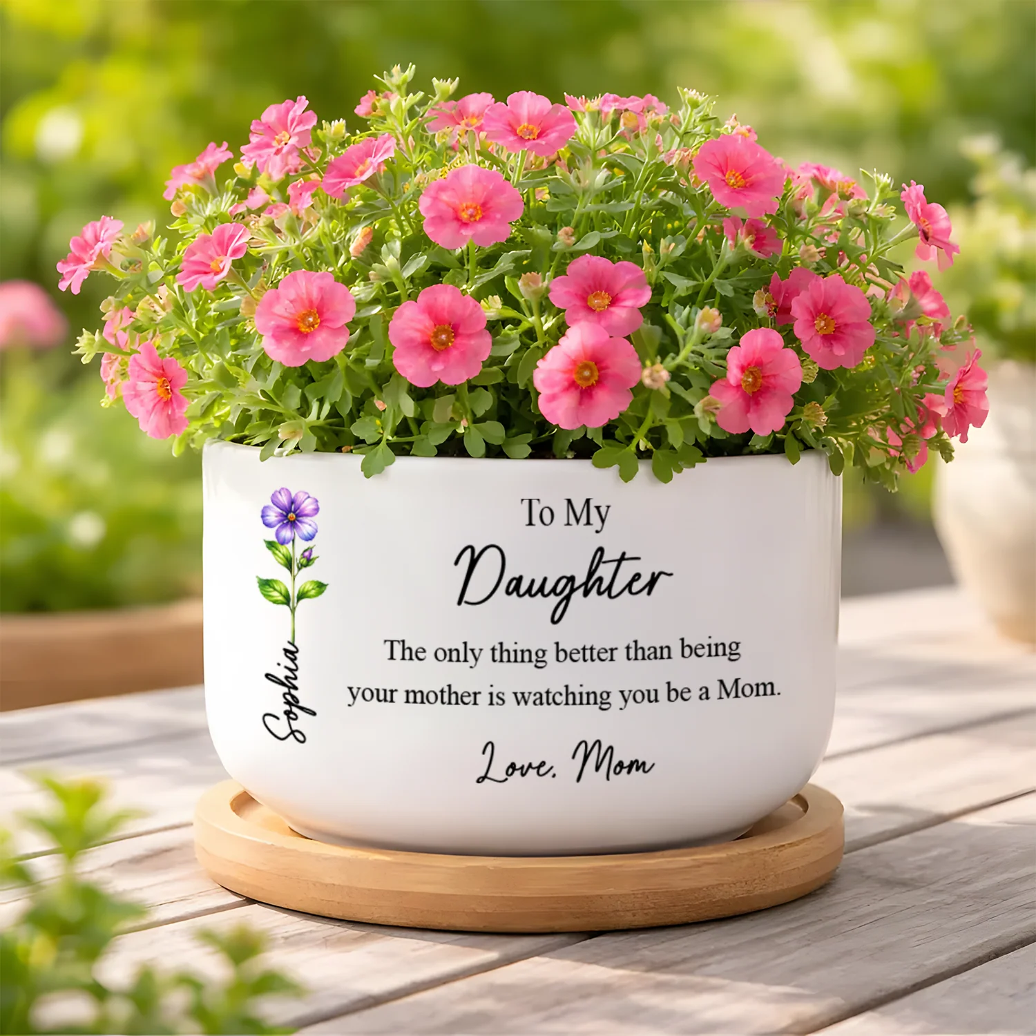 Watching You Be a Mom Personalized Plant Pot Gift For Daughter From Mom, Mommy To Be Gift CH07 911266 - Image 4