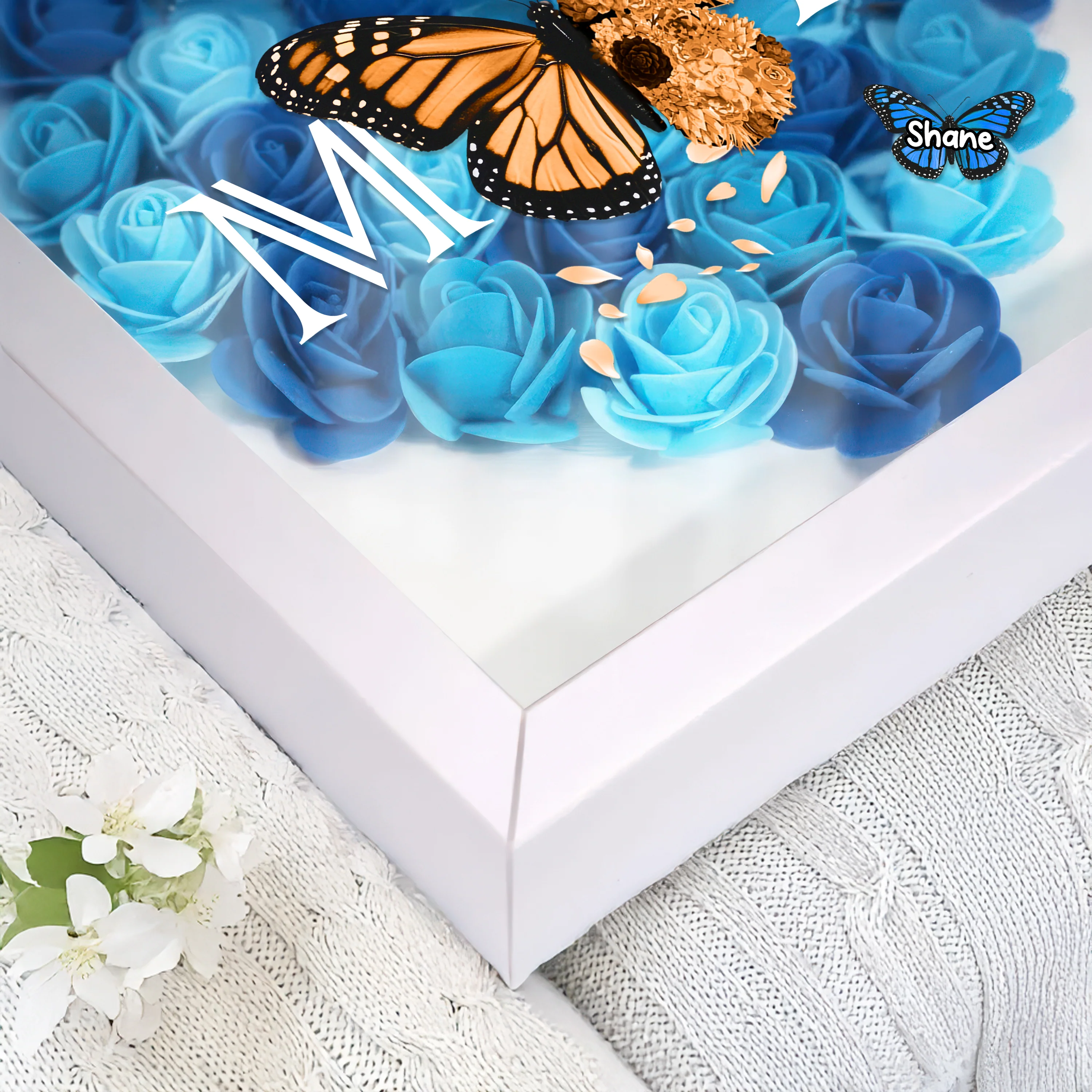 We Love You Mom - Personalized Butterfly Mom Flower Shadow Box CH07 895460 - Image 9