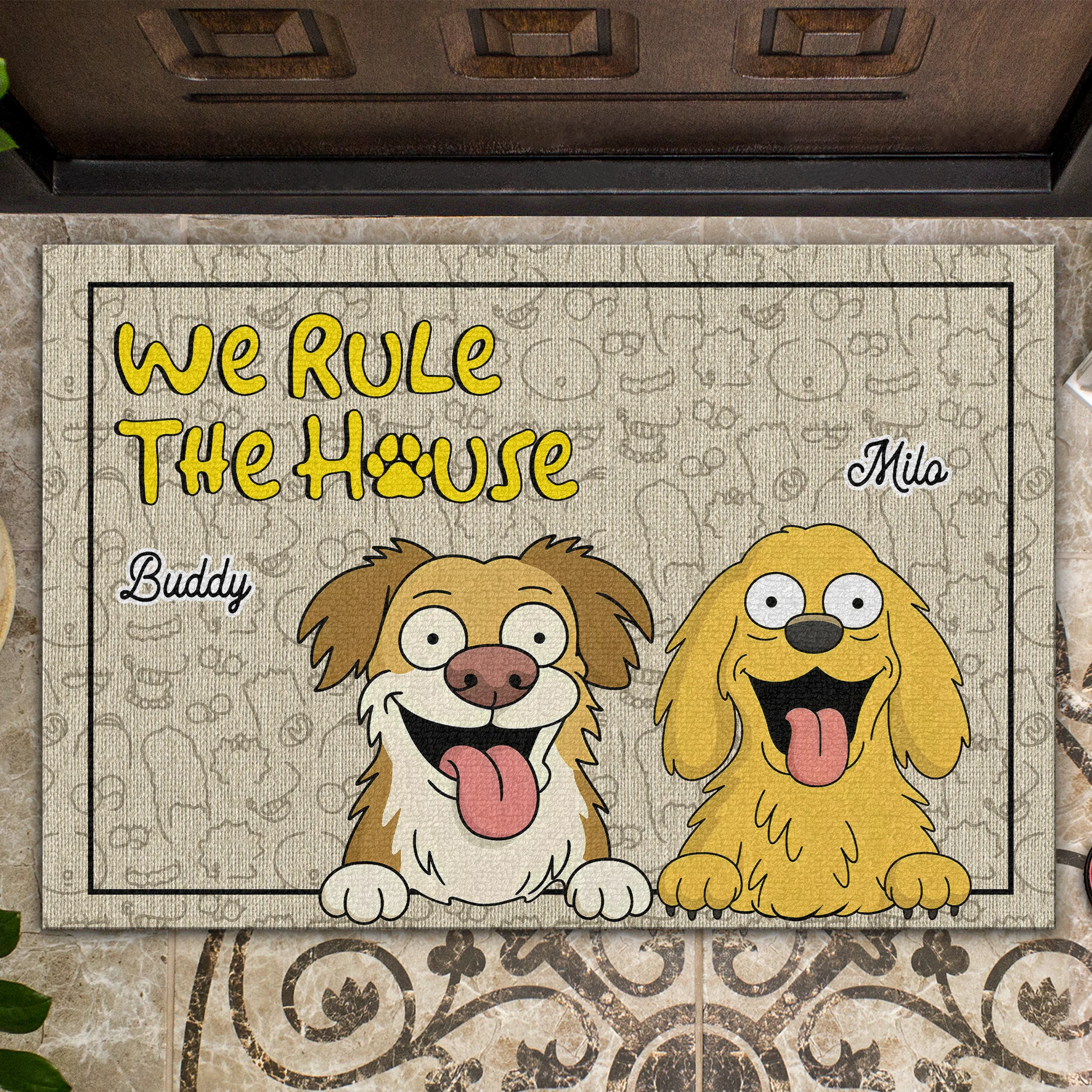 We Rule The House - Personalized Doormat For Dog Lovers, Home Decor Gift CH07 895666 - Image 2