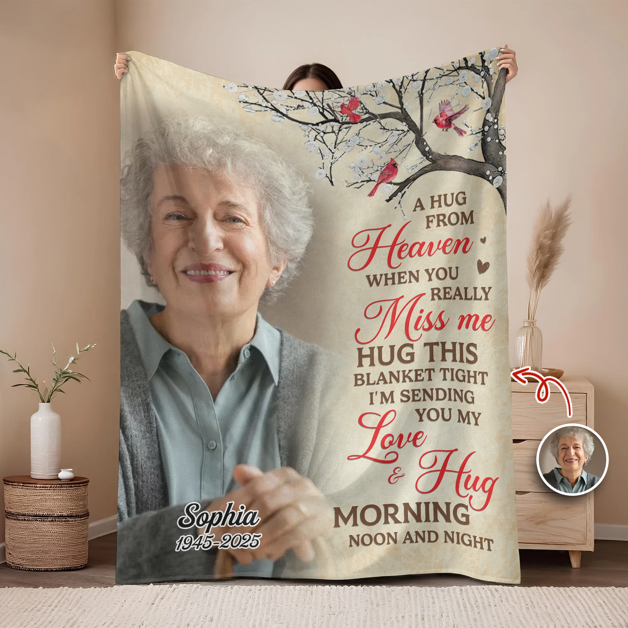 When You Really Miss Me Hug This Blanket Custom Memorial Photo Blanket CH07 896494 - Image 6