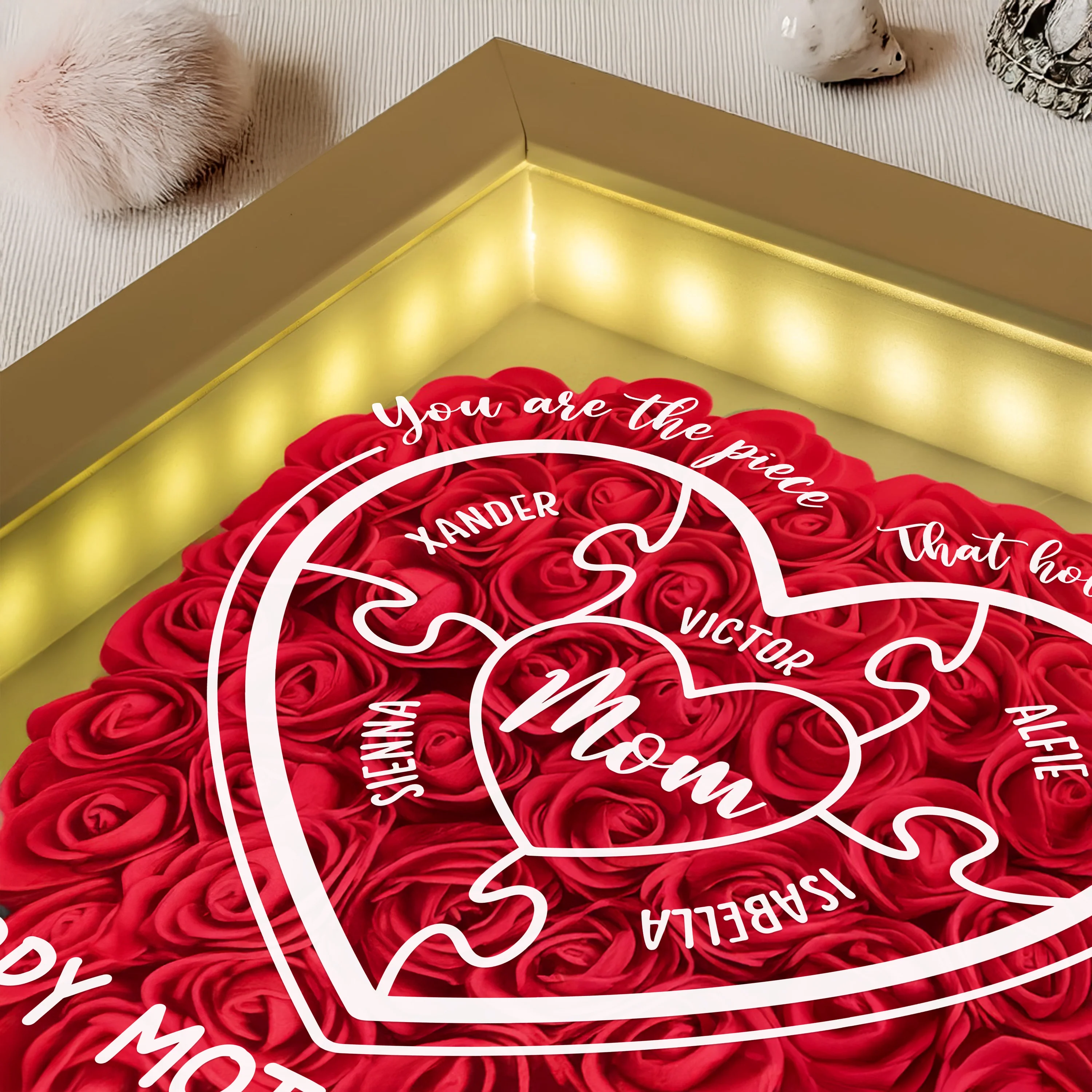 You Are The Piece That Hold Us Together - Personalized Flower Shadow Box Mother's Day Gift CH07 895468 - Image 6