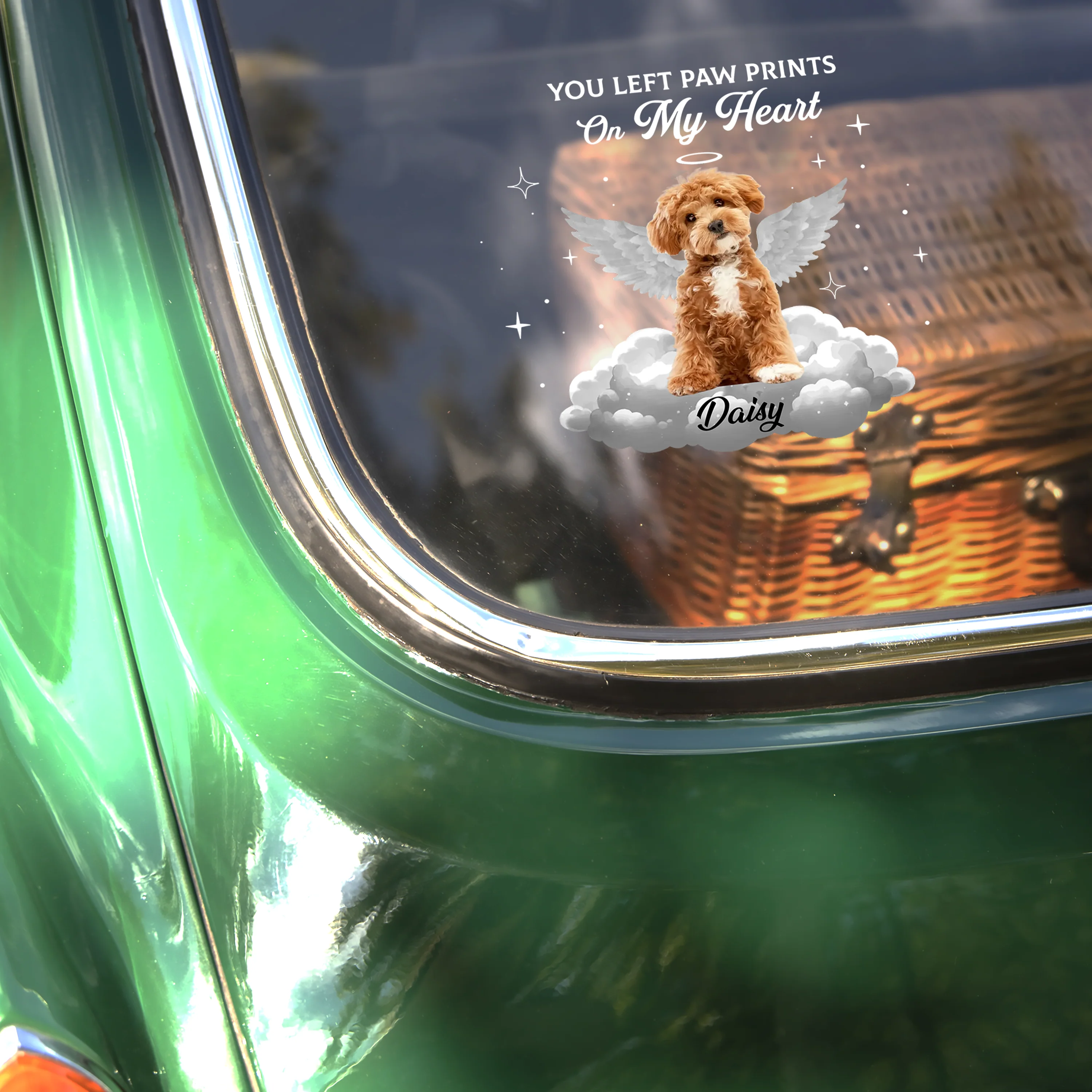 You Let Paw Prints on My Heart Personalized Pet Memorial Photo Car Window Decal Sticker CH07 910360 - Image 2