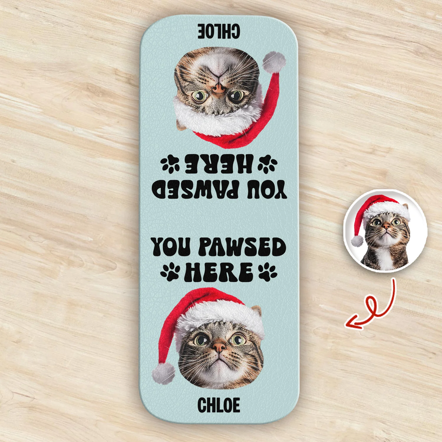 You Pawsed Here Custom Cat Photo Leather Magnetic Bookmark For Book Lovers, Cat Lovers CH07 899568 - Image 5