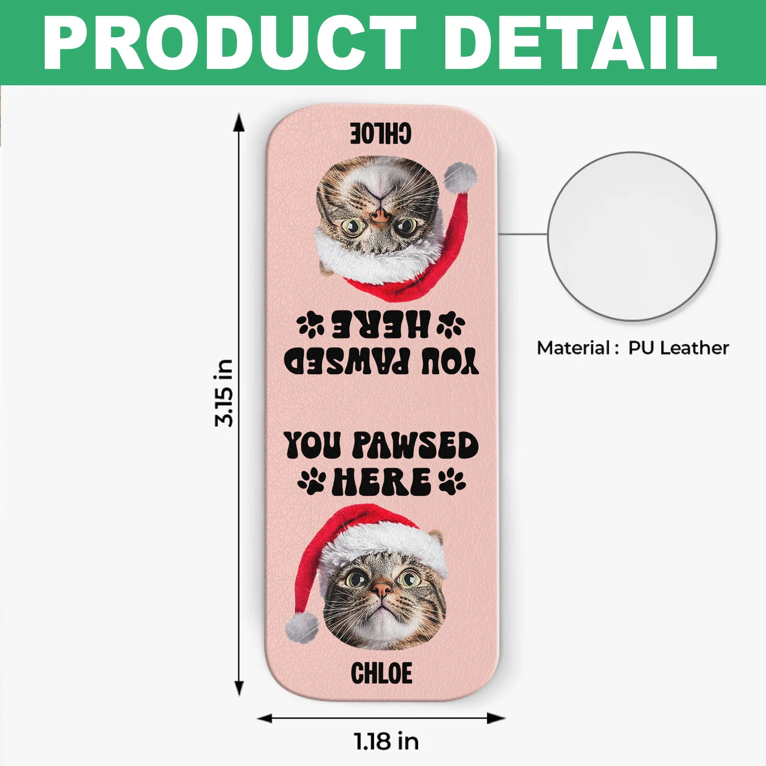 You Pawsed Here Custom Cat Photo Leather Magnetic Bookmark For Book Lovers, Cat Lovers CH07 899568 - Image 7