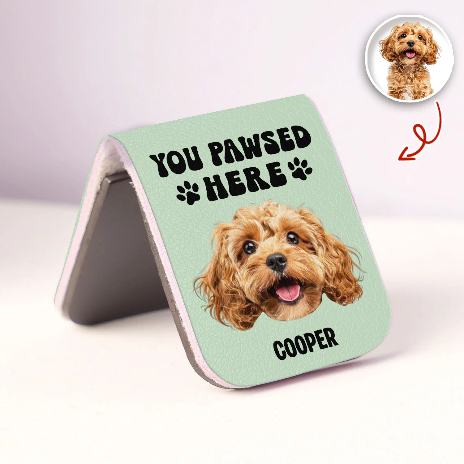You Pawsed Here Custom Dog Photo Leather Magnetic Bookmark For Book Lovers, Dog Lovers CH07 899566 - Image 4