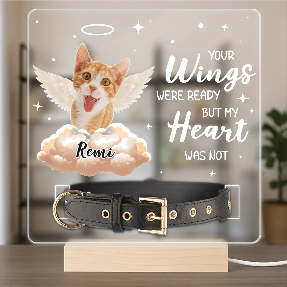 Your Wings Were Ready But My Heart Was Not Custom Pet Photo Acrylic Collar Frame Memorial Gift CH07 896080 - Image 10