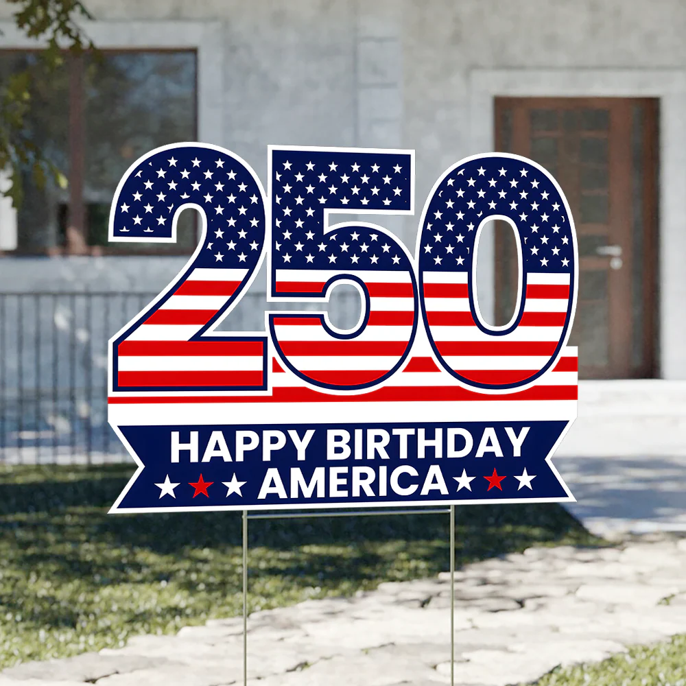 250 Happy Birthday America Yard Sign, USA 1776-2026 Patriotic Decoration TH10 170219 - Image 5