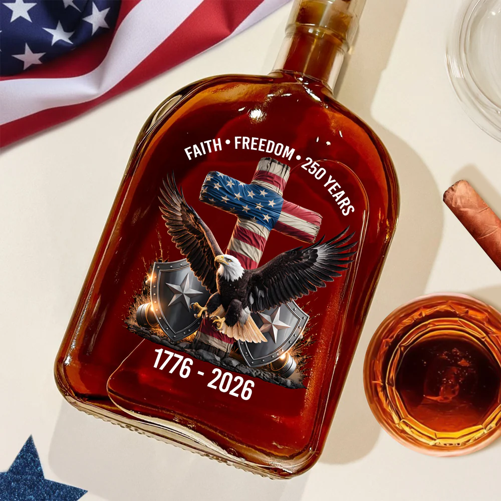 250 Years Of Faith & Freedom 1776–2026 Eagle Patriotic Whiskey Bottle HO82 901276 - Image 2