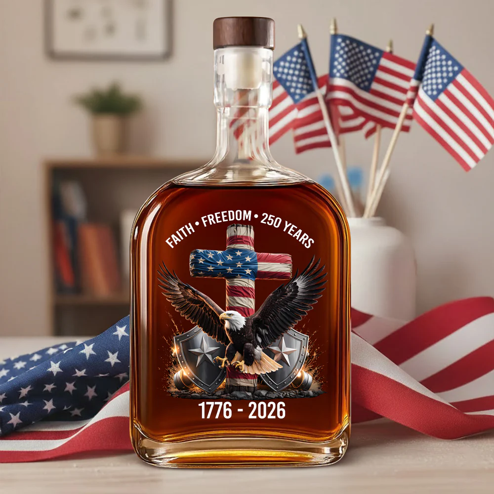 250 Years Of Faith & Freedom 1776–2026 Eagle Patriotic Whiskey Bottle HO82 901276 - Image 3