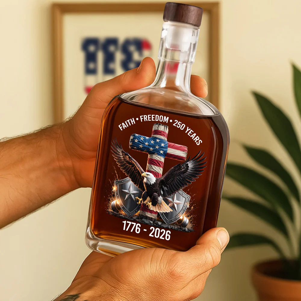250 Years Of Faith & Freedom 1776–2026 Eagle Patriotic Whiskey Bottle HO82 901276 - Image 4