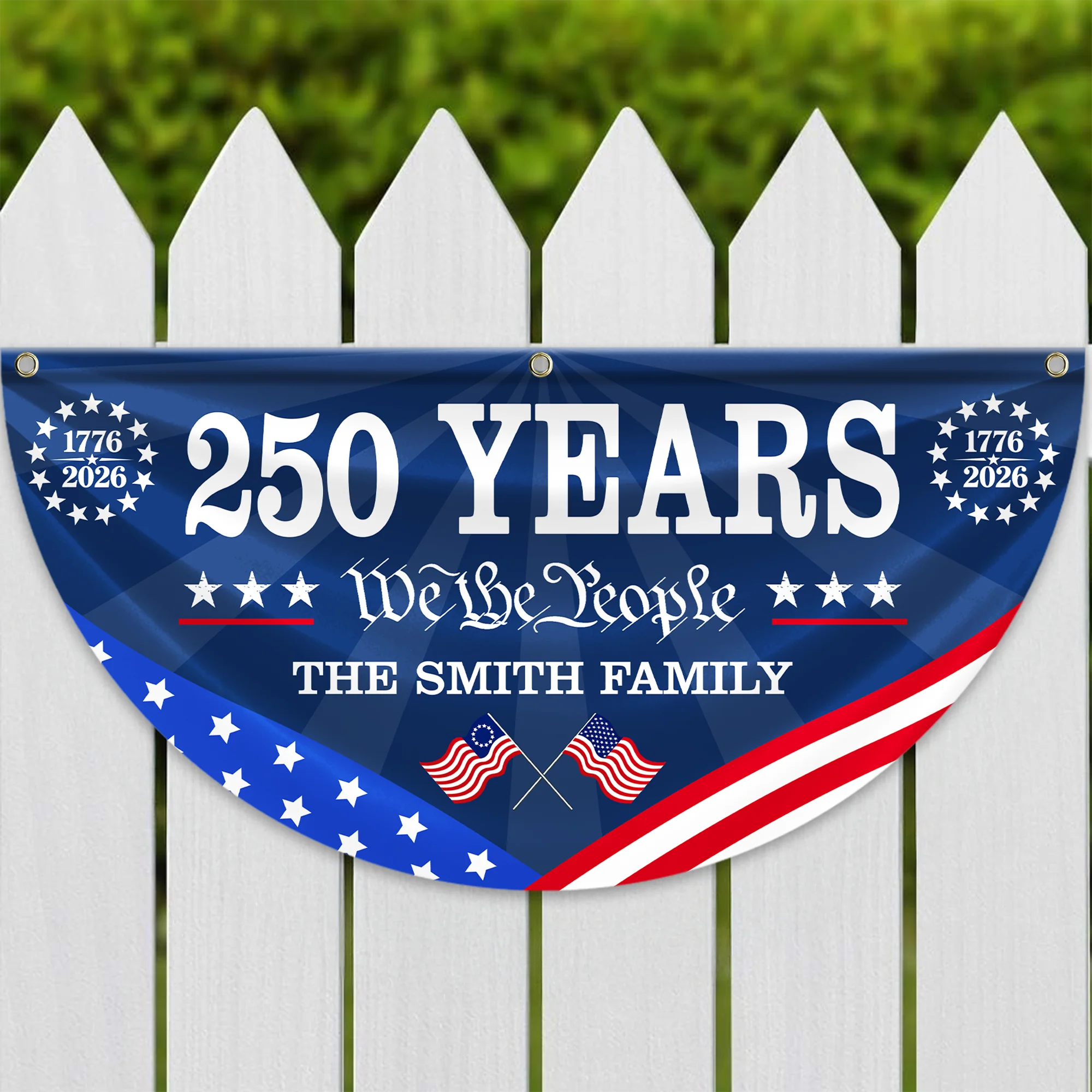 250 Years Of Freedom Custom Family Name Non-Pleated Fan Flag HA75 920912 - Image 2