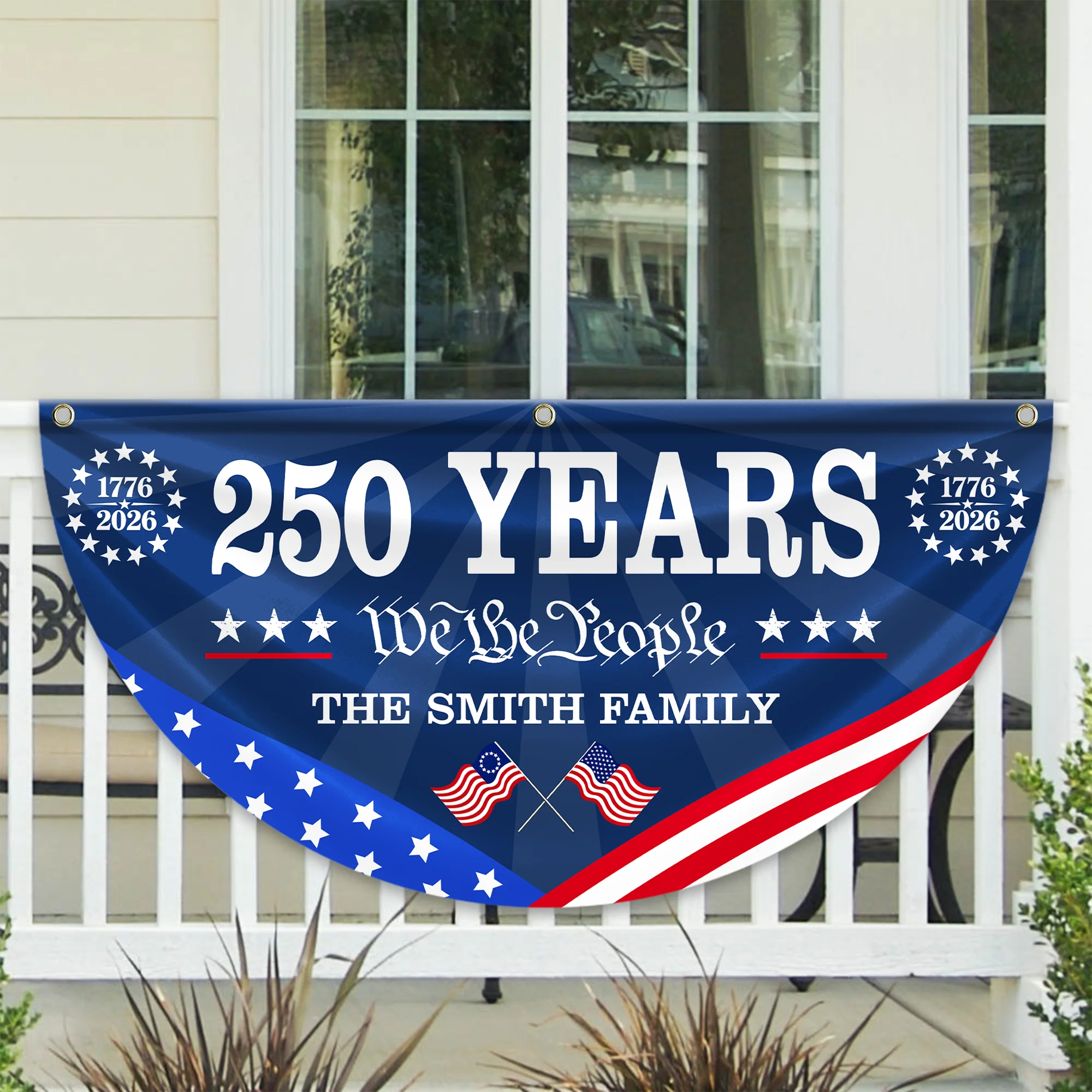 250 Years Of Freedom Custom Family Name Non-Pleated Fan Flag HA75 920912 - Image 3