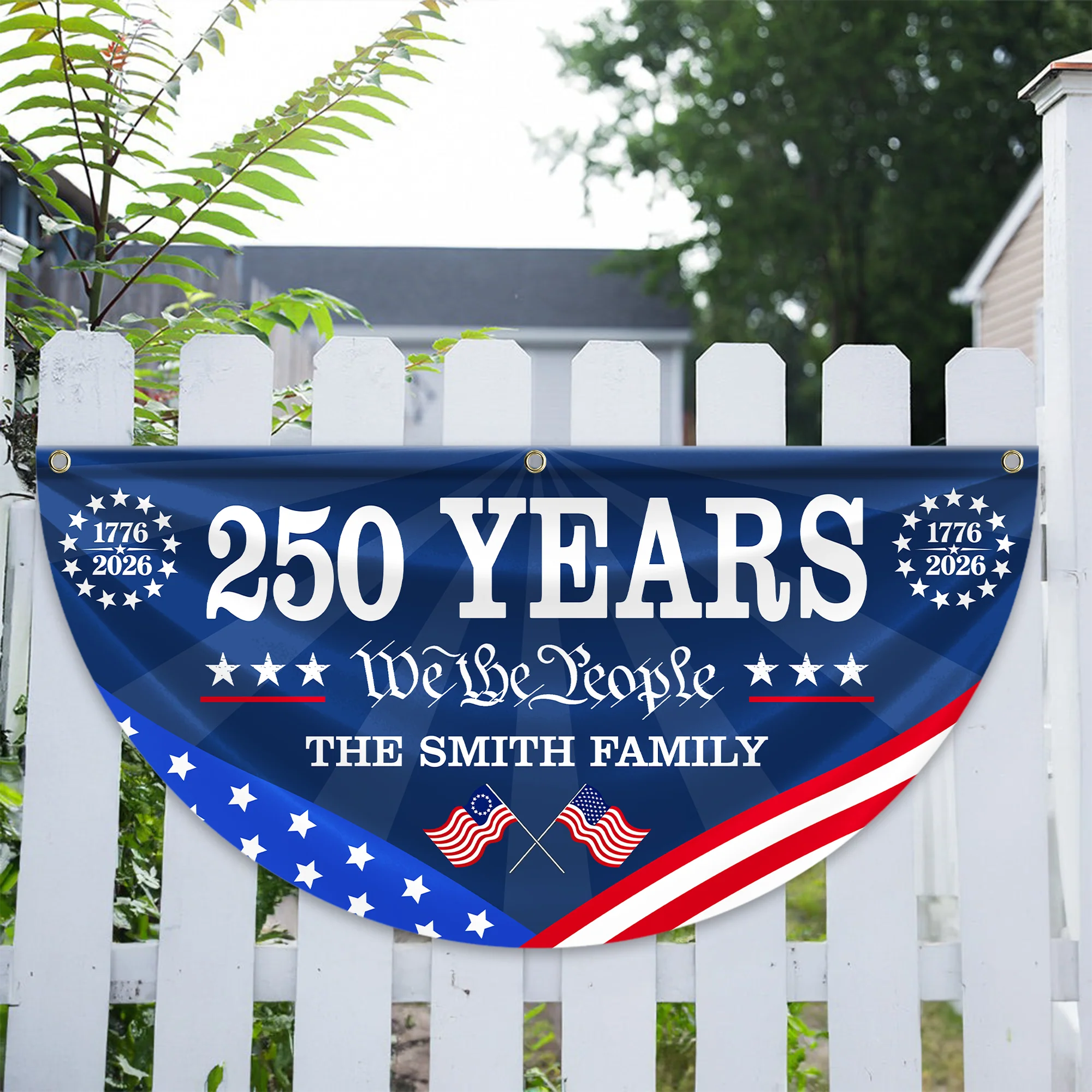 250 Years Of Freedom Custom Family Name Non-Pleated Fan Flag HA75 920912 - Image 5